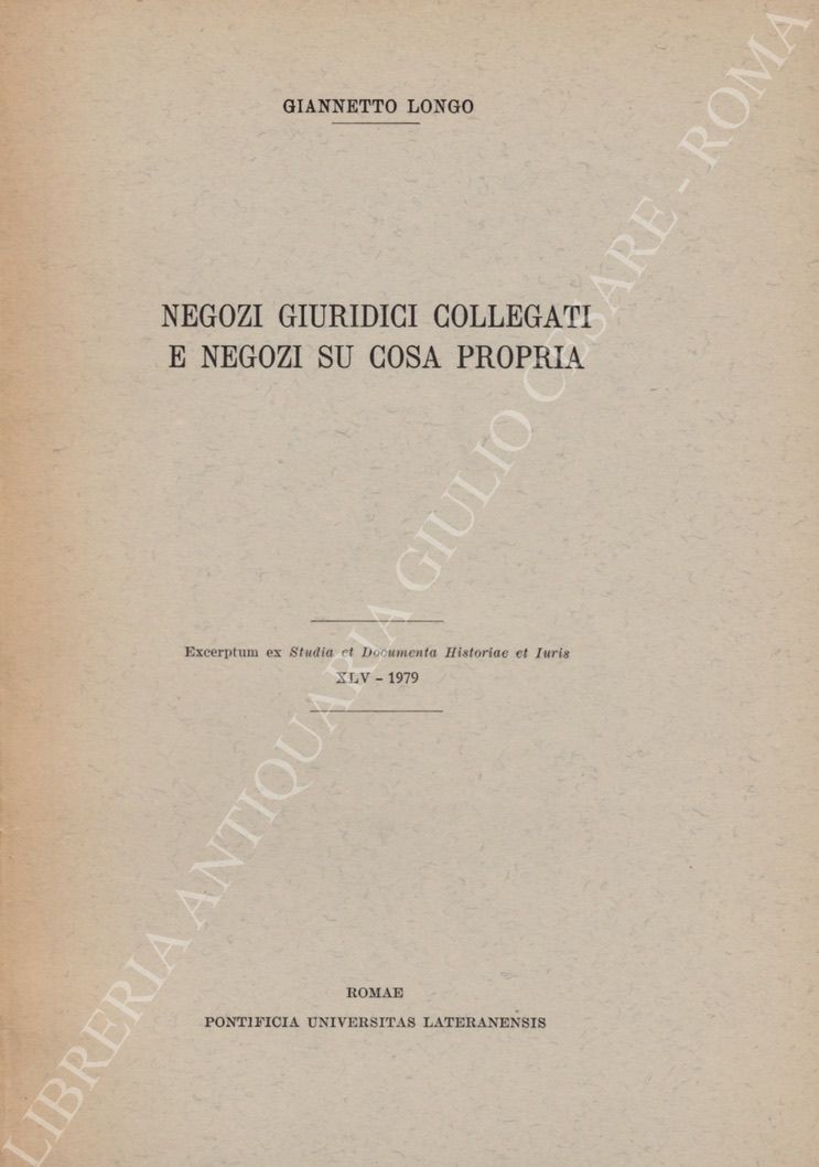 Negozi giuridici collegati e negozi su cosa propria
