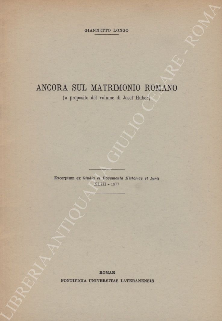 Ancora sul matrimonio romano