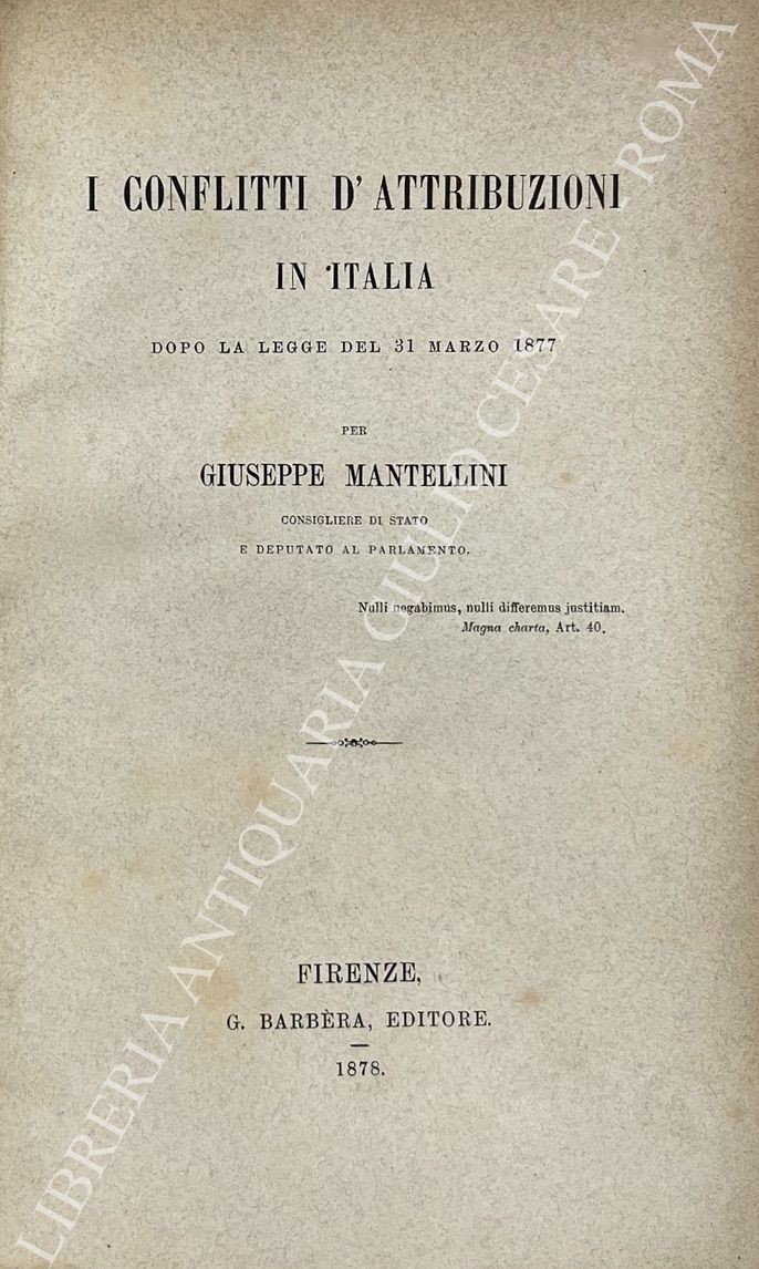 I conflitti di attribuzioni in Italia