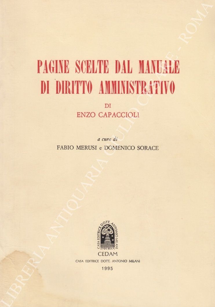 Pagine scelte dal manuale di diritto amministrativo