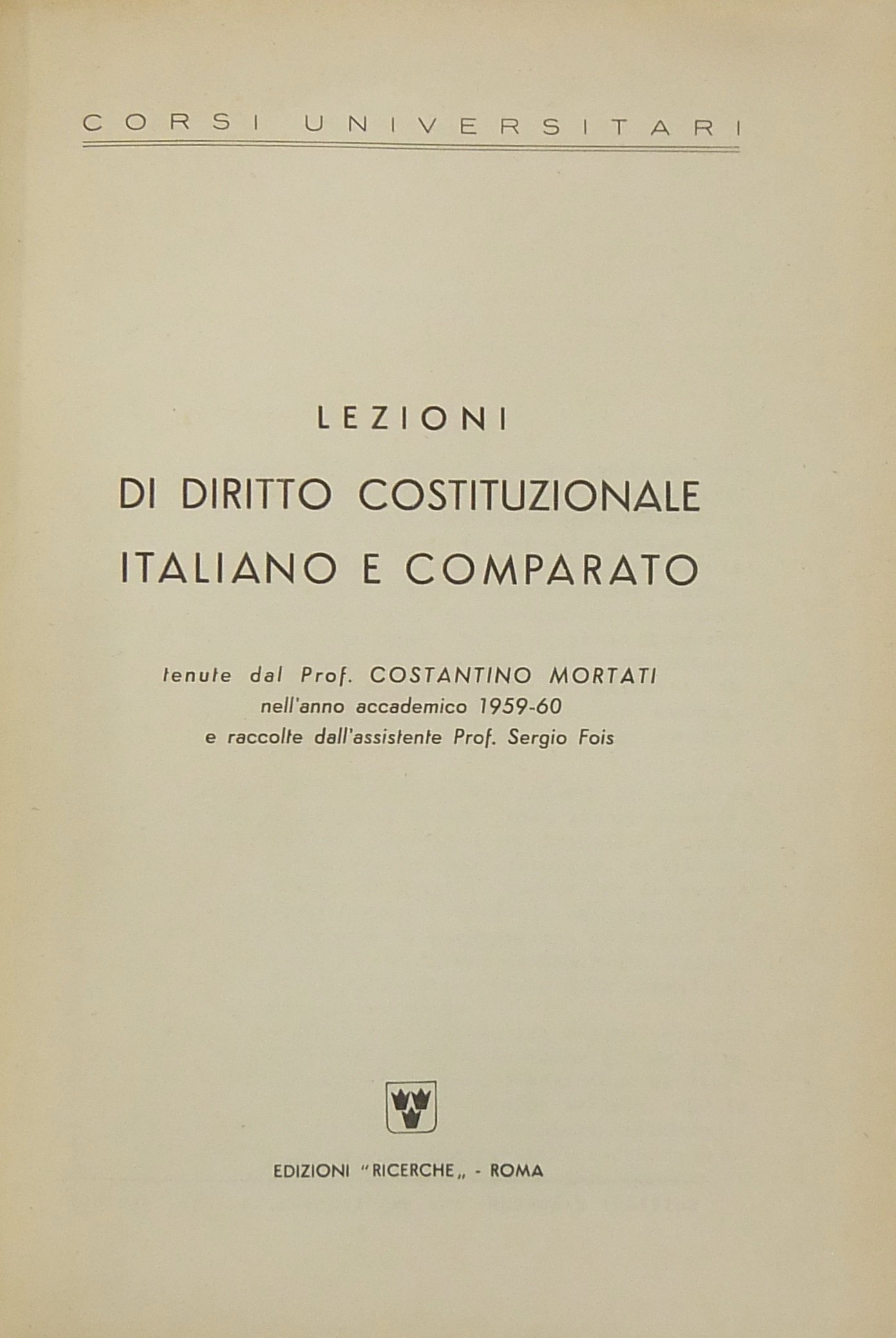 Lezioni di diritto costituzionale italiano e comparato