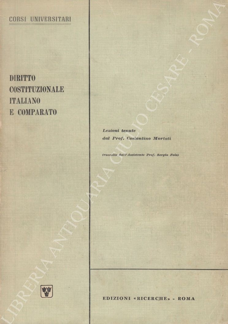 Corso di lezioni di diritto costituzionale italiano e comparato