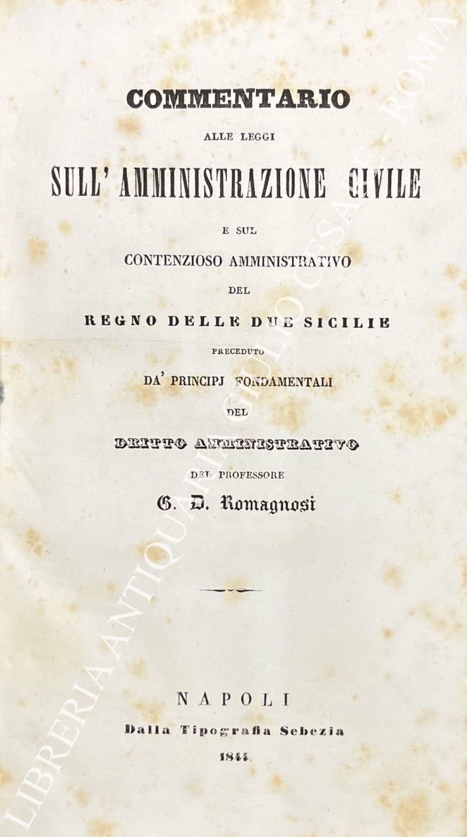 Commentario alle leggi sull'amministrazione civile