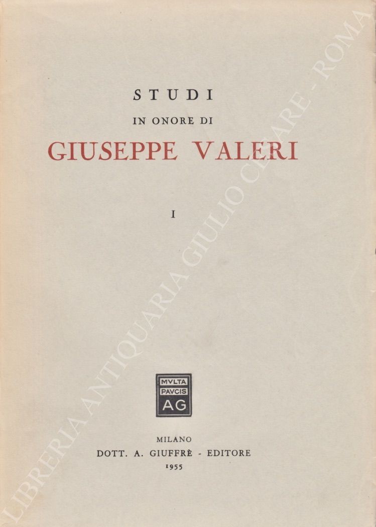 Studi in onore di Giuseppe Valeri
