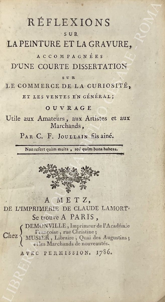 Reflexions sur la peinture et la gravure, accompagnees d'une courte 