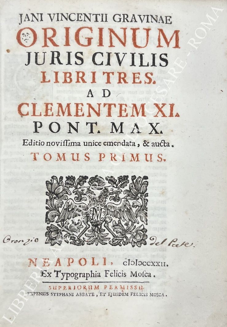 Jani Vincentii Gravinae Originum Juris Civilis Libri tres