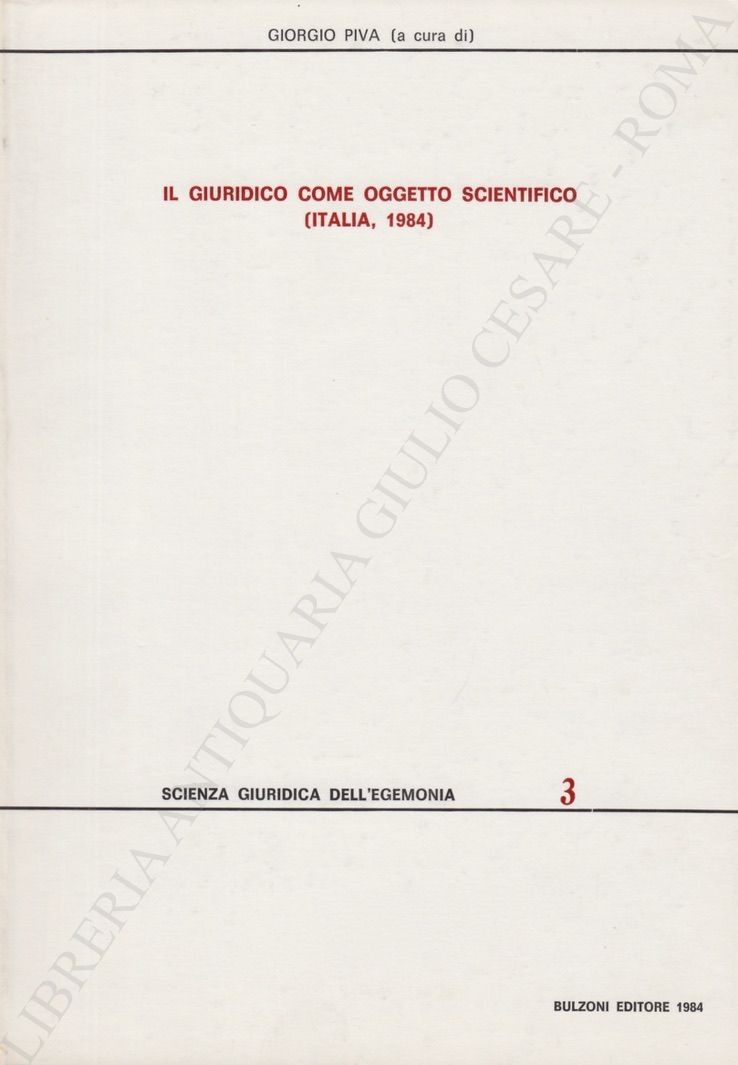 Il giuridico come oggetto scientifico (Italia, 1984)