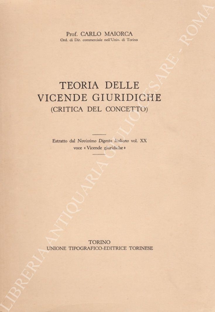 Teoria delle vicende giuridiche. (Critica del concetto)