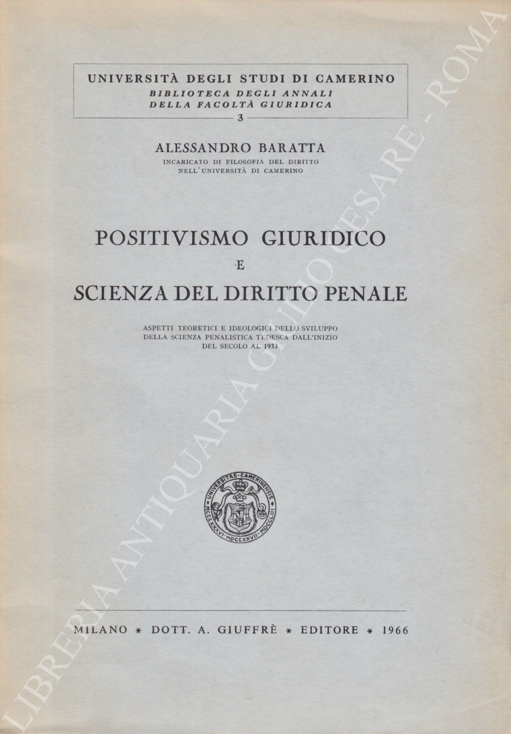 Positivismo giuridico e scienza del diritto penale