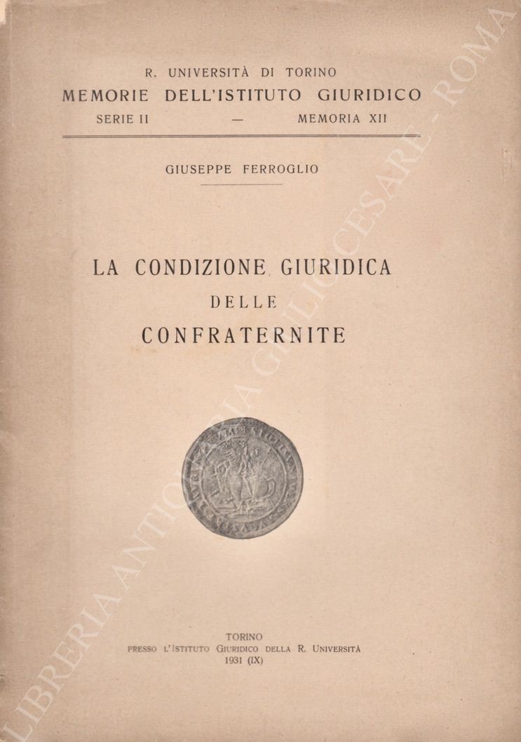 La condizione giuridica delle confraternite