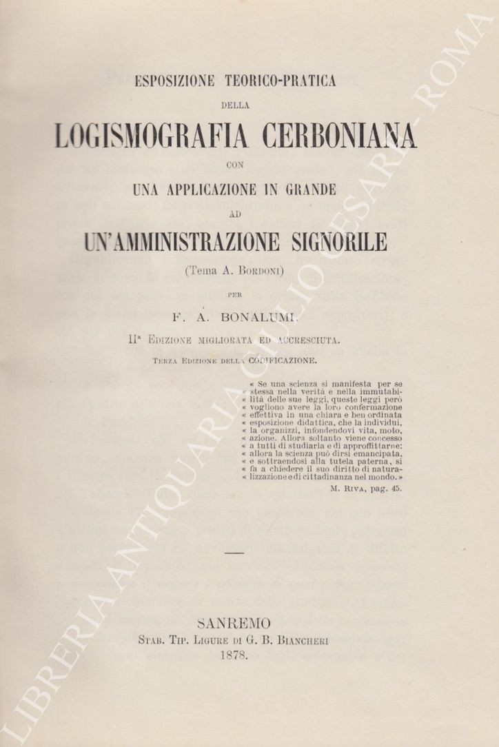 Esposizione teorico pratica della logismografia cerboniana