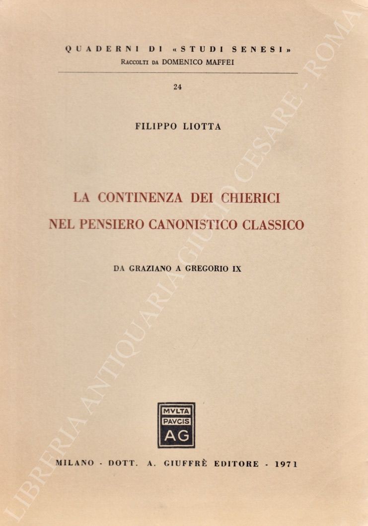 La continenza dei chierici nel pensiero canonico classico