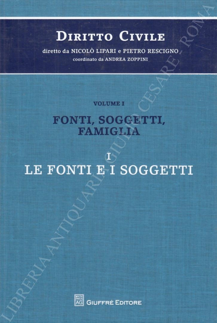Vol. I Fonti, soggetti, famiglia. I Le fonti e i soggetti