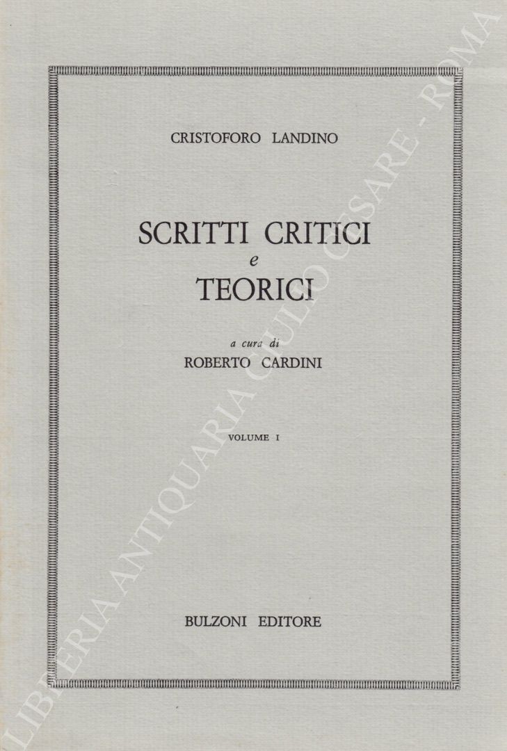 Scritti critici e teorici 