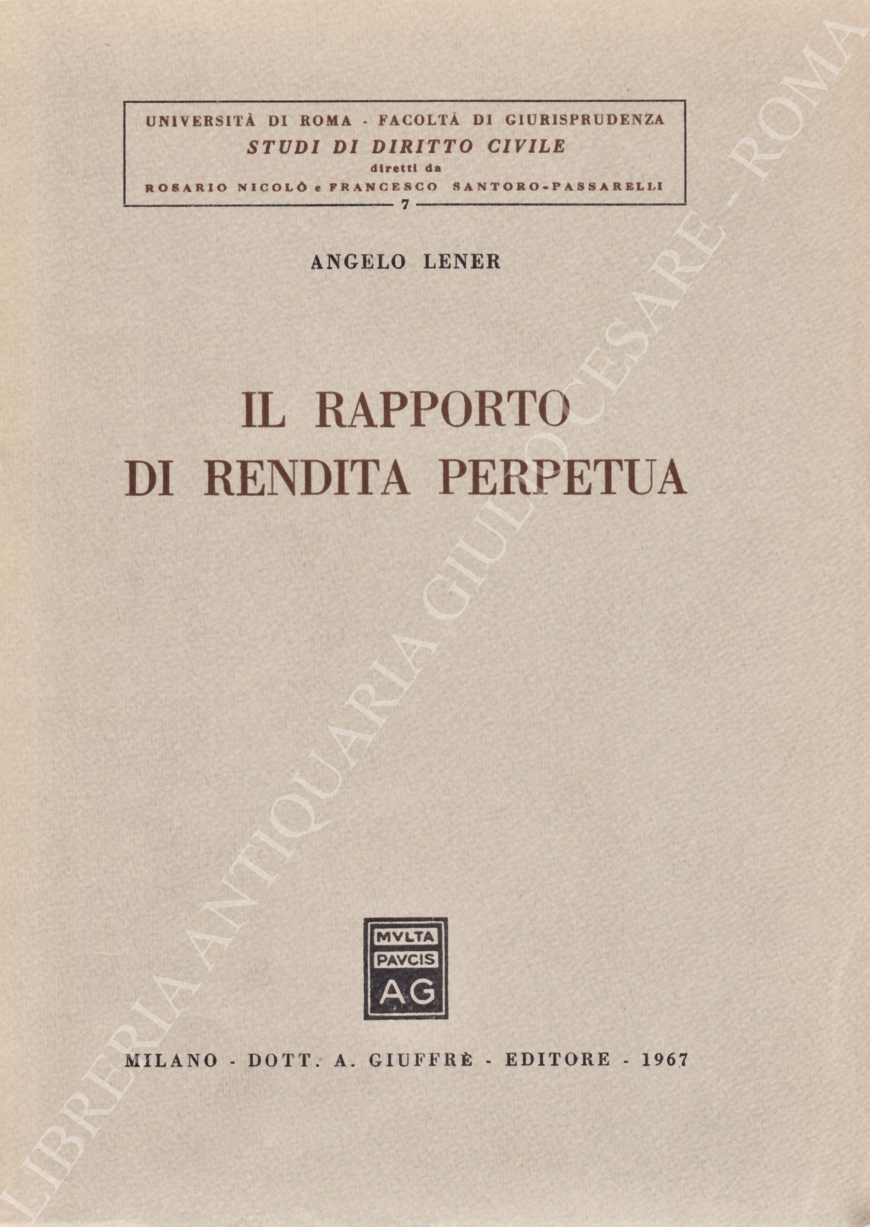 Il rapporto di rendita perpetua