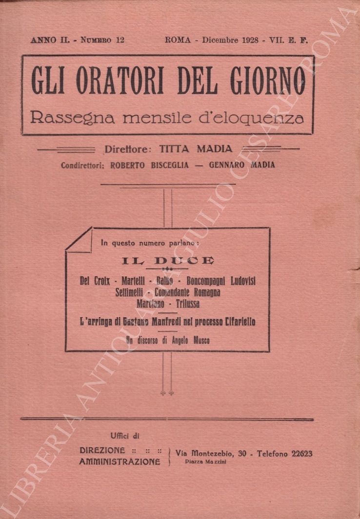 Gli oratori del giorno. Rassegna mensile d'eloquenza