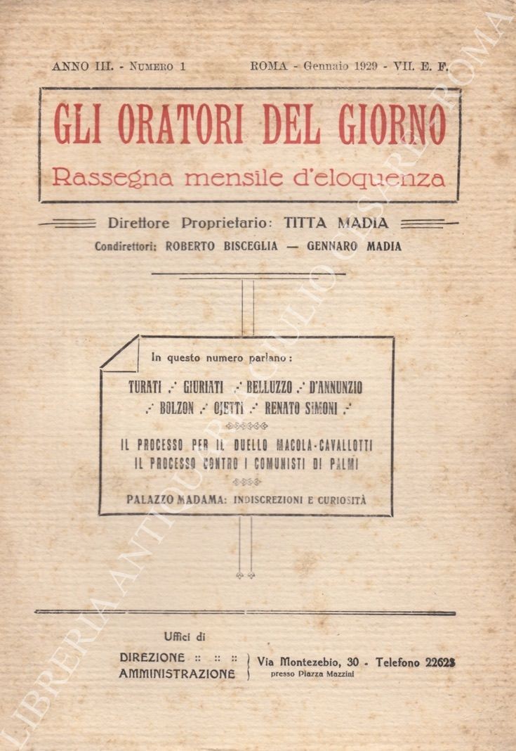 Gli oratori del giorno. Rassegna mensile d'eloquenza