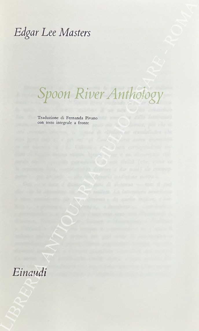 Spoon River Anthology 