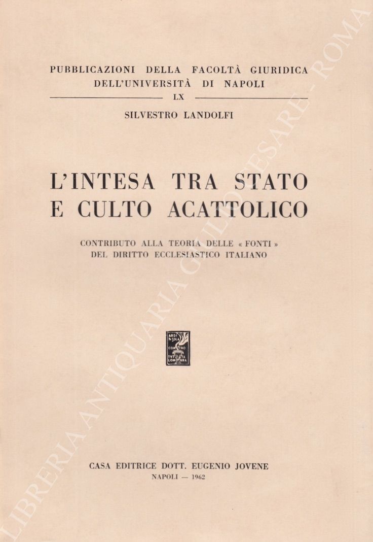 L'intesa tra Stato e culto cattolico