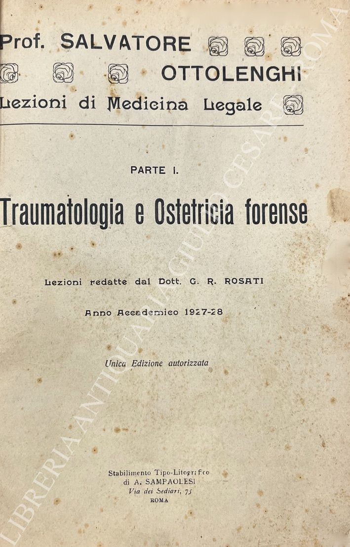 Lezioni di medicina legale. Traumatologia e Ostetricia forense