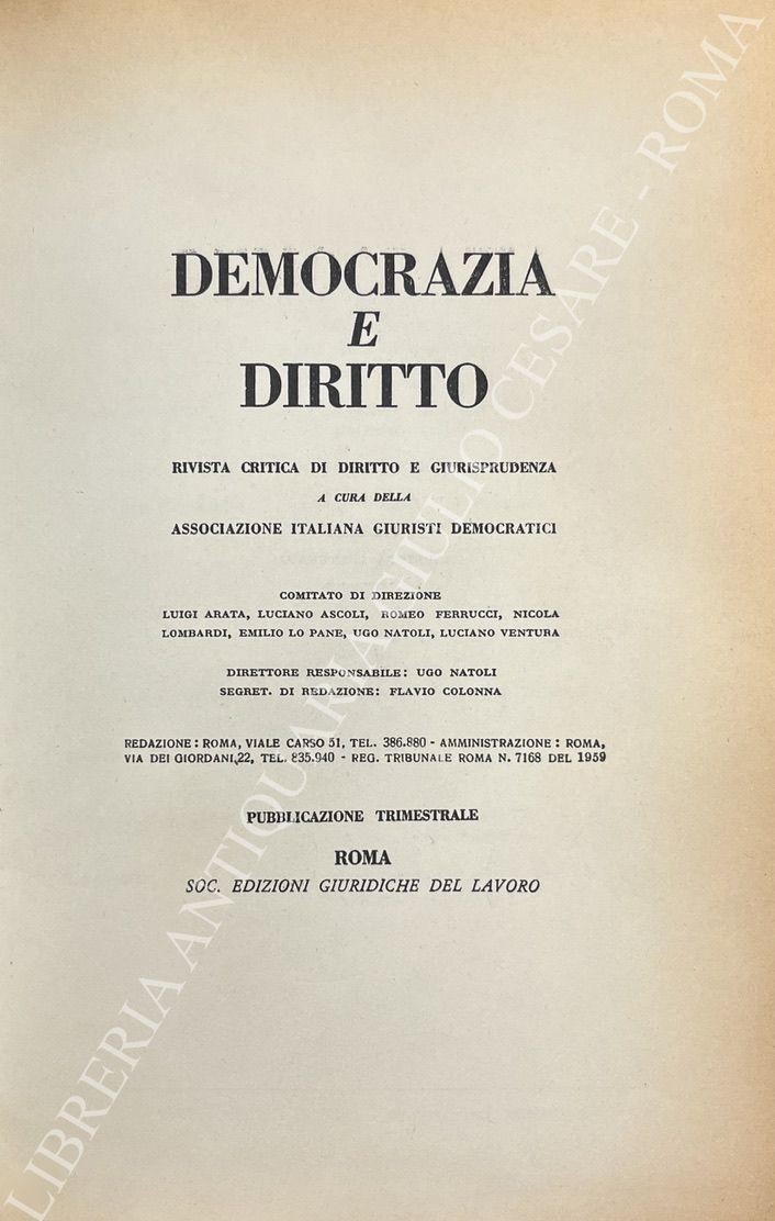 Democrazia e diritto. Anno VI
