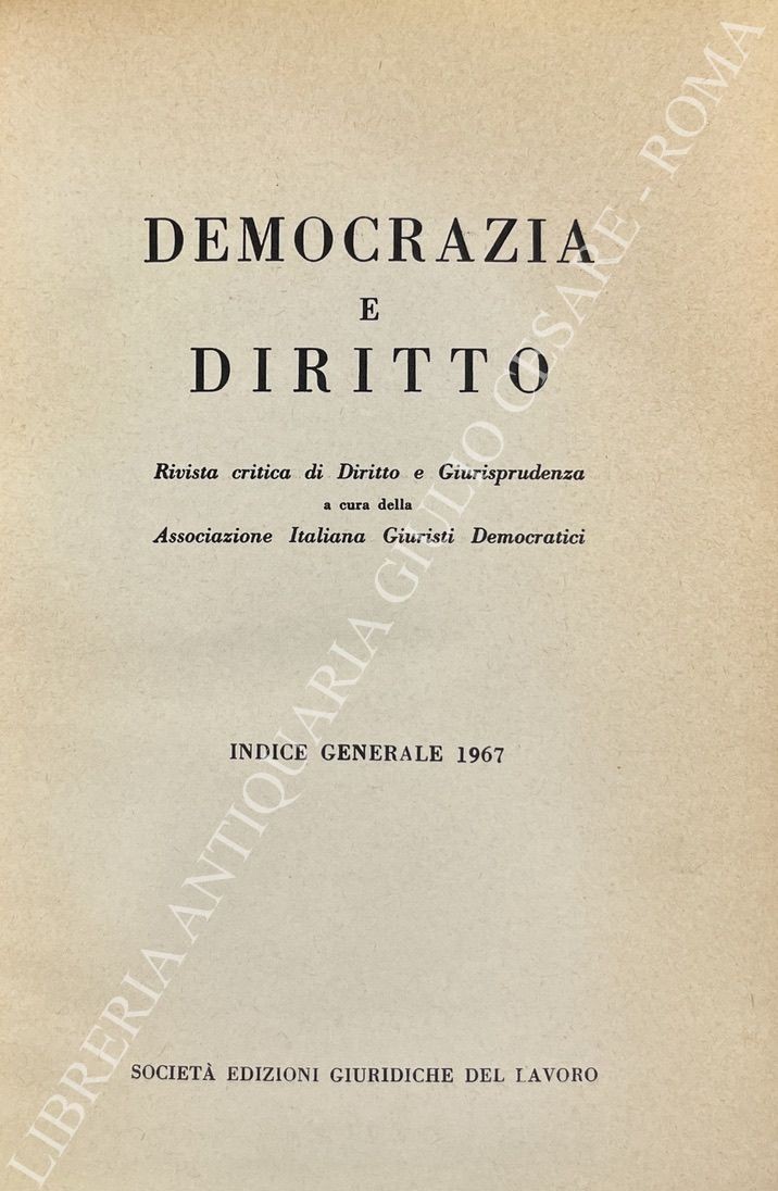 Democrazia e diritto