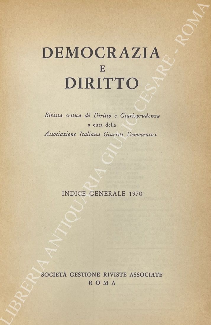 Democrazia e diritto