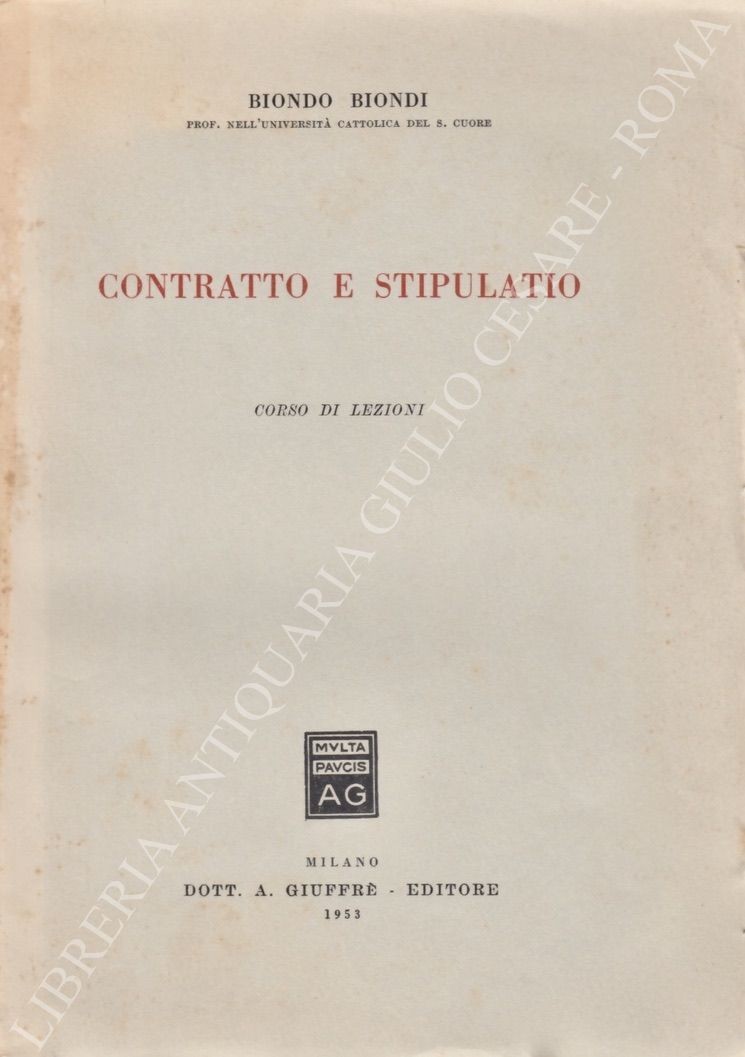 Contratto e stipulatio