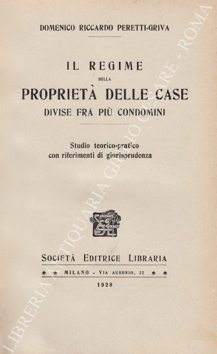 Il regime della proprietà delle case divise fra più condomini