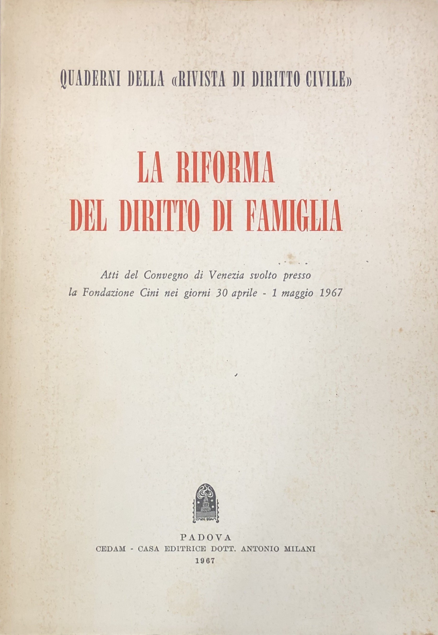 La riforma del diritto di famiglia