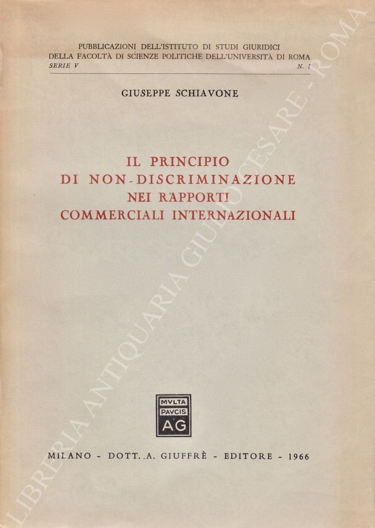 Il principio di non - discriminazione nei rapporti commerciali internazionali