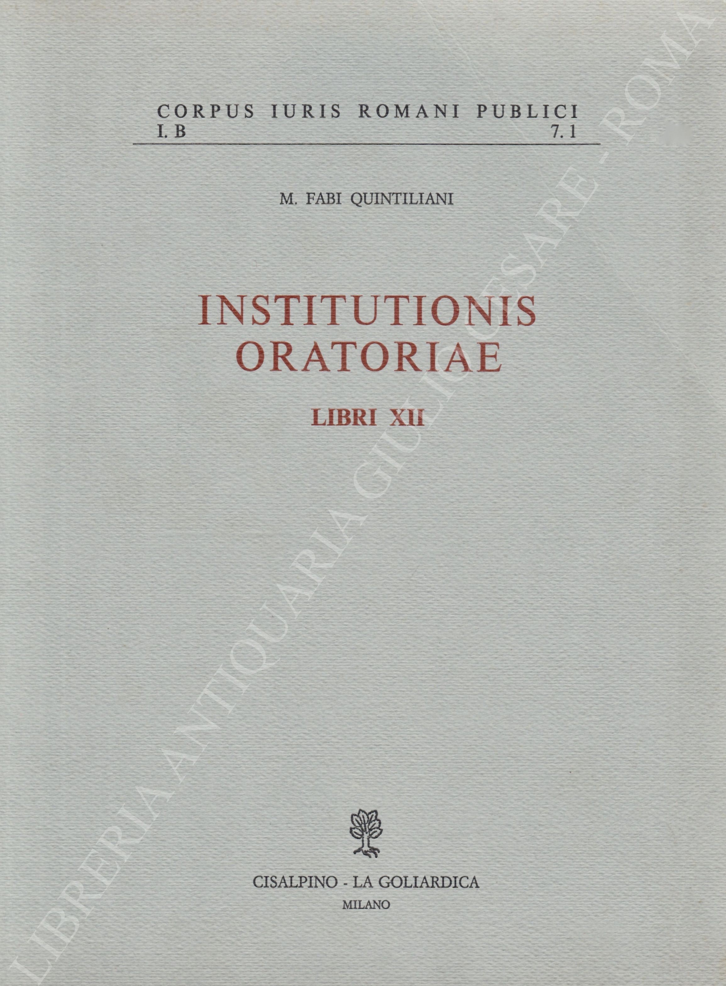Institutionis oratoriae Libri XII