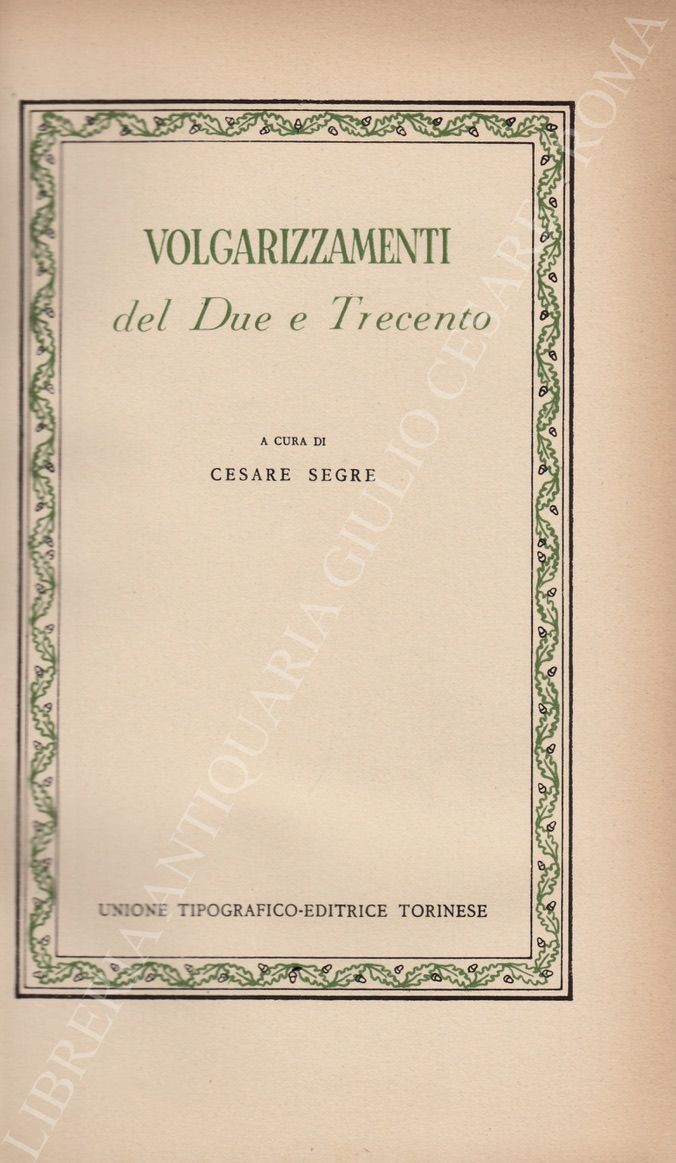 Volgarizzamenti del Due e Trecento