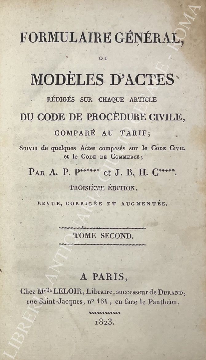 Formulaire genaral ou modeles d'actes
