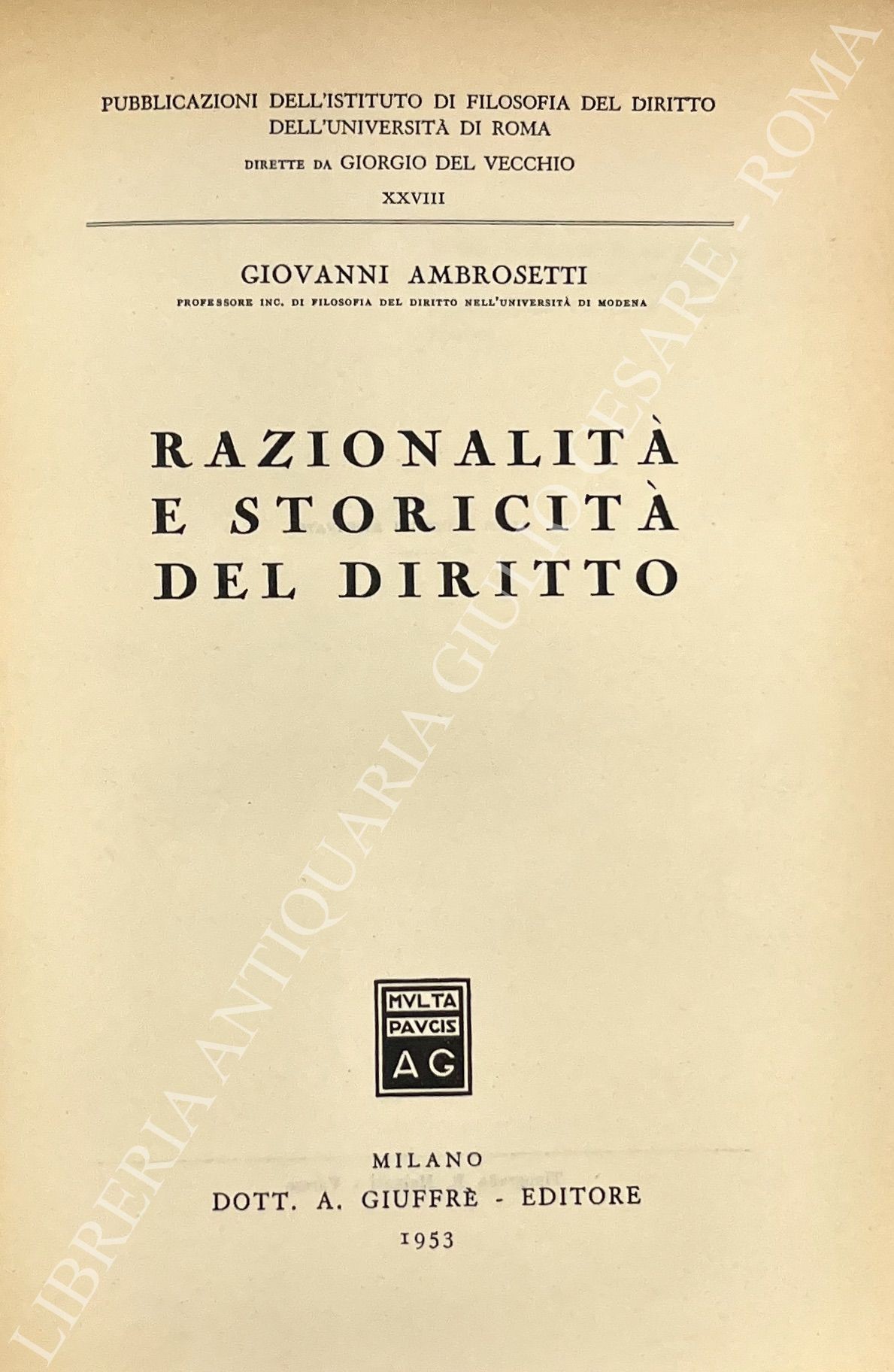 Razionalità e storicità del diritto