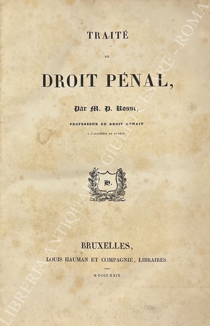 Traite de droit penal