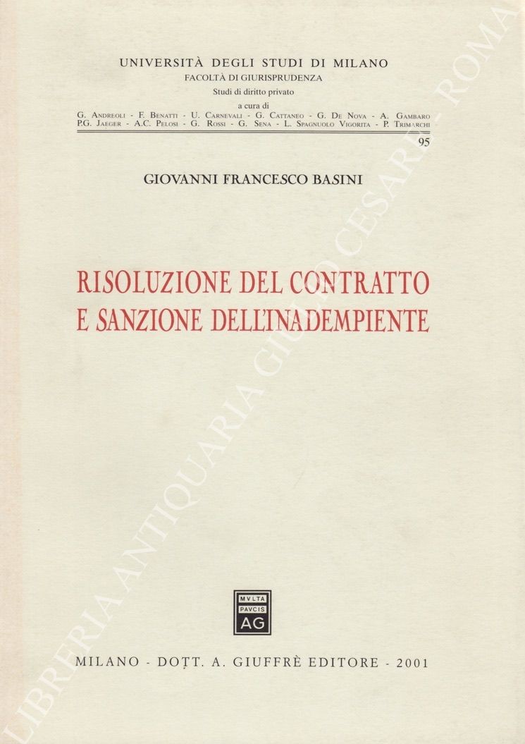 Risoluzione del contratto e sanzione dell'inadempiente