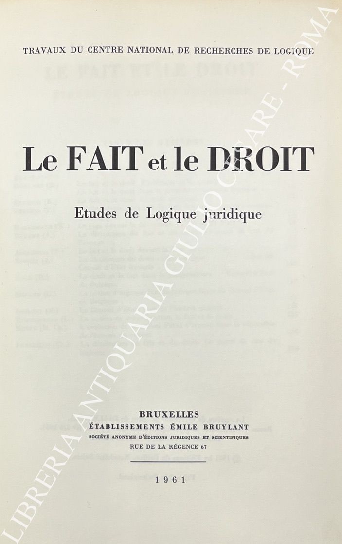 Le fait et le droit
