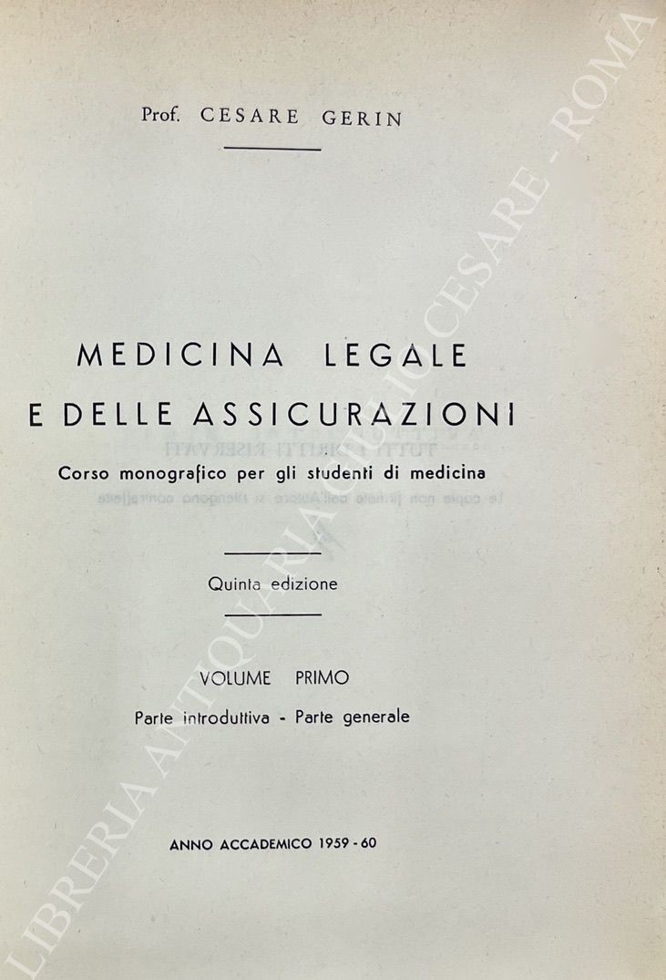 Medicina legale e delle assicurazioni