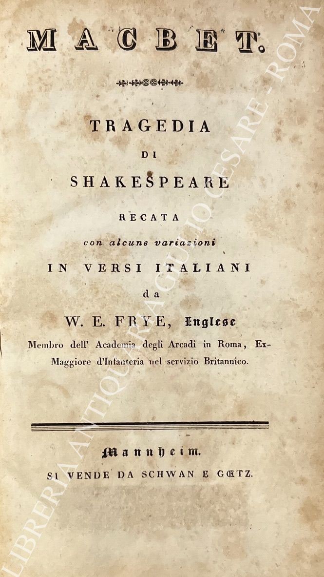 Macbet. Tragedia di Shakespeare