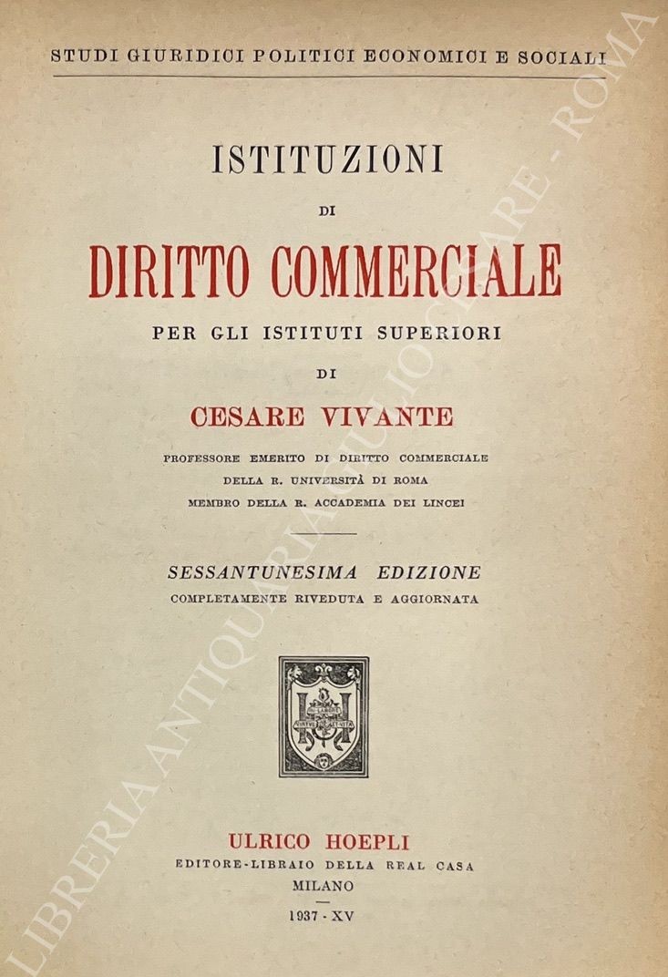 Istituzioni di diritto commerciale per gli istituti superiori