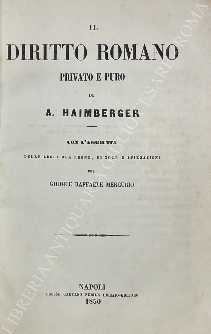 Il diritto romano privato e puro