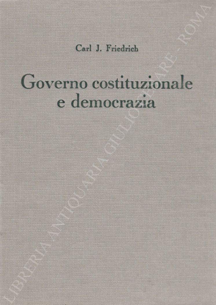 Governo costituzionale e democrazia