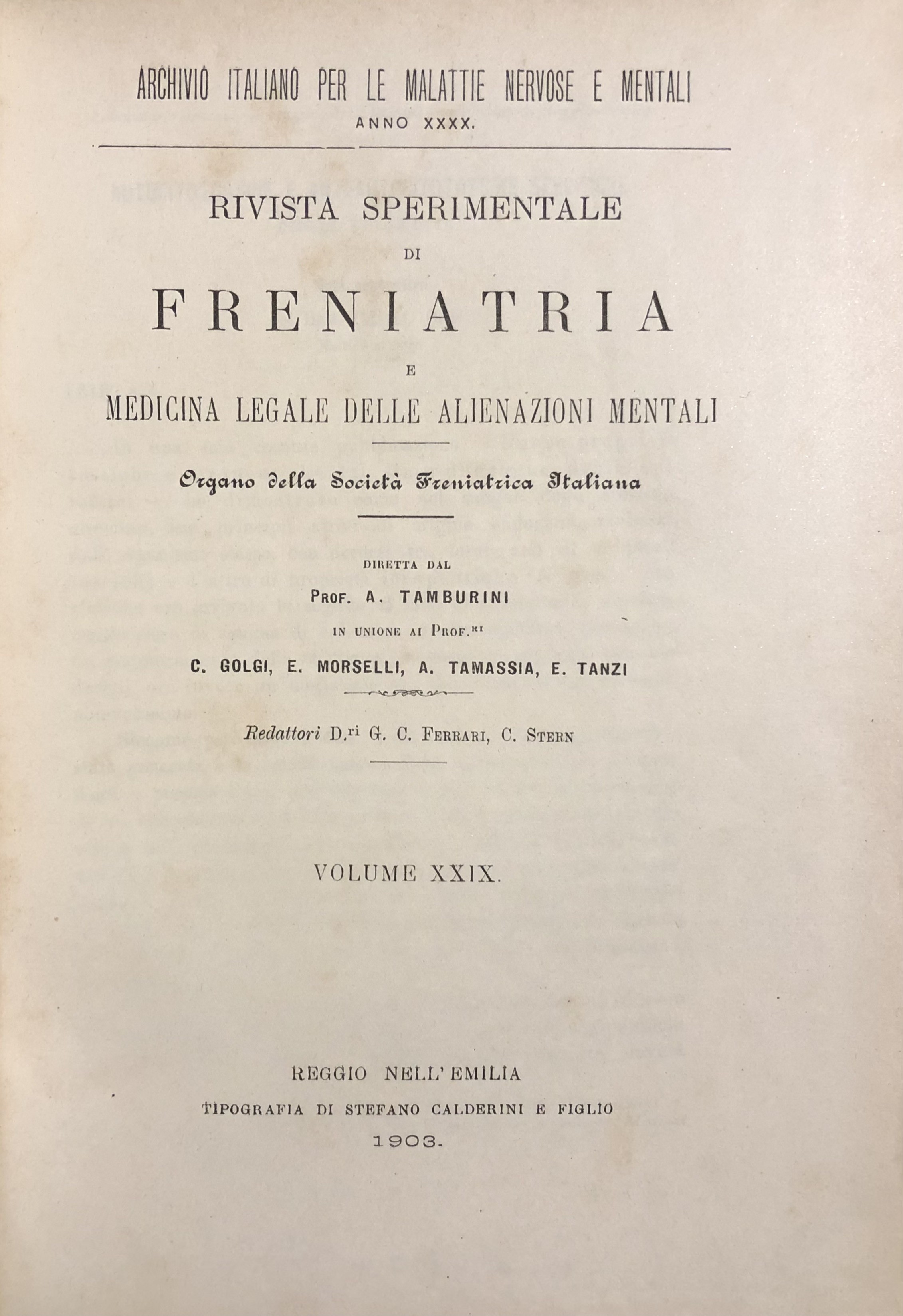 Rivista sperimentale di freniatria e di medicina legale