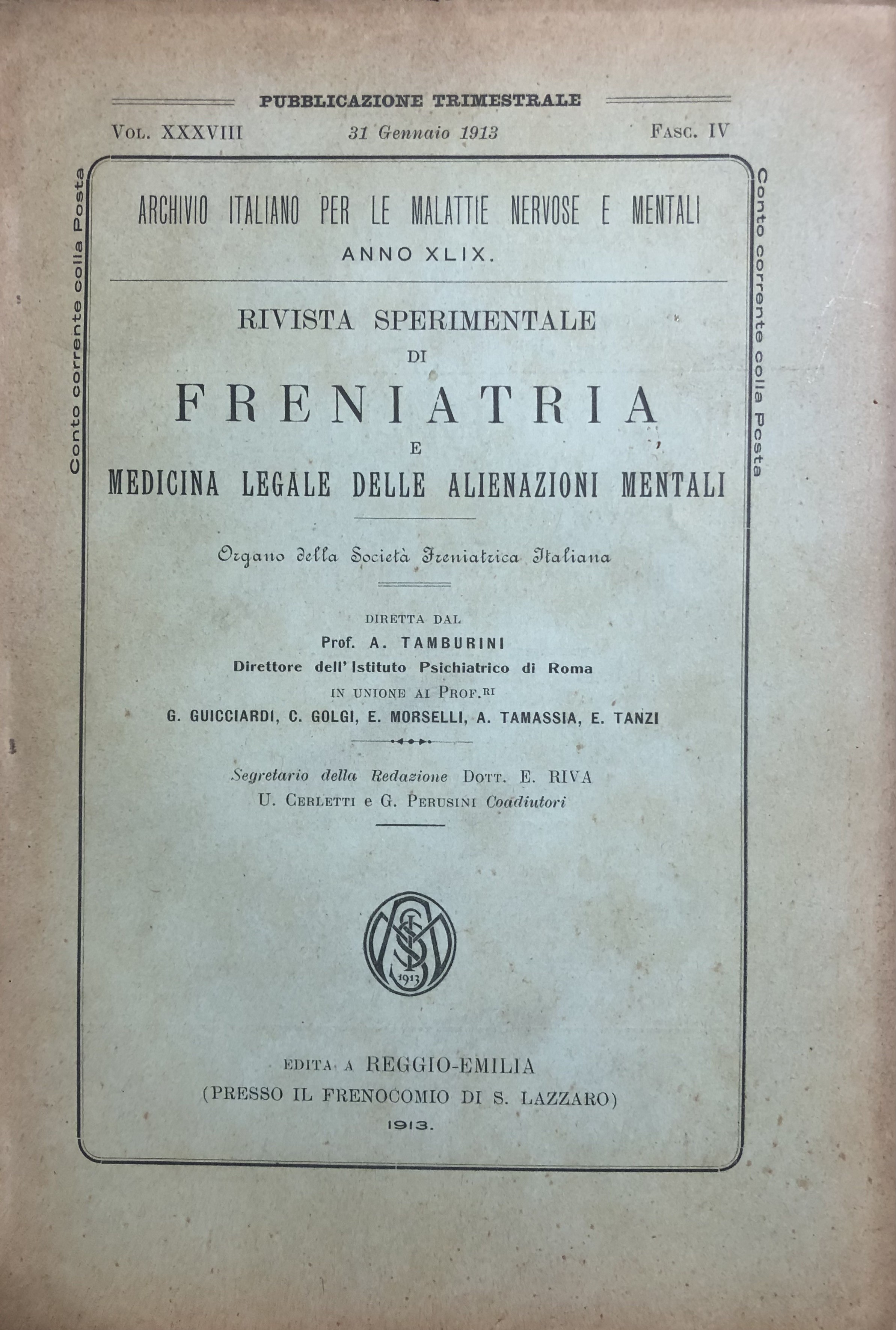 Rivista sperimentale di freniatria e di medicina legale