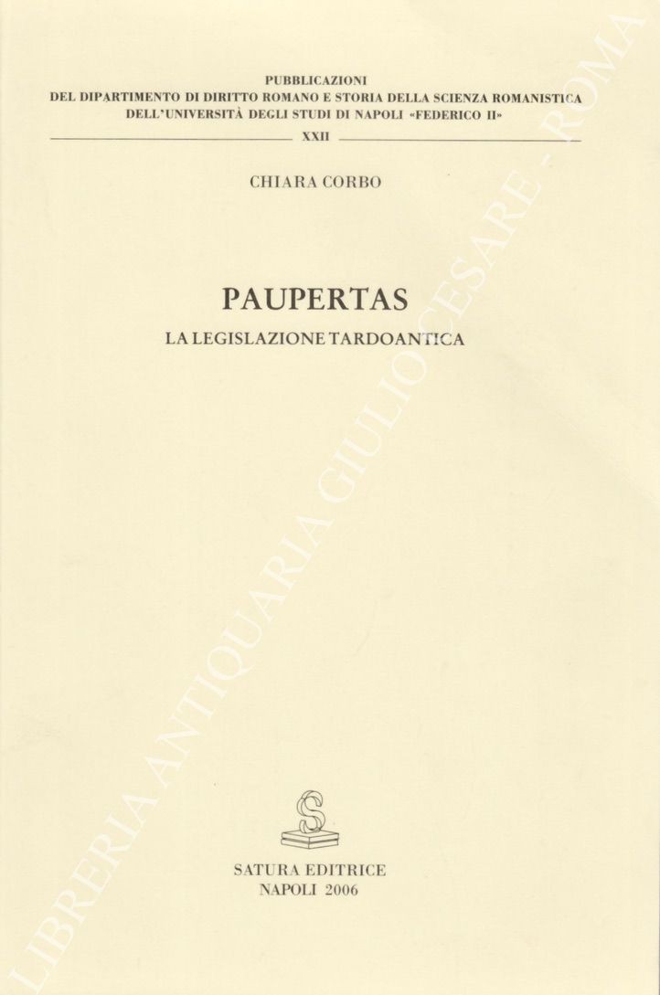 Paupertas. La legislazione tardoantica