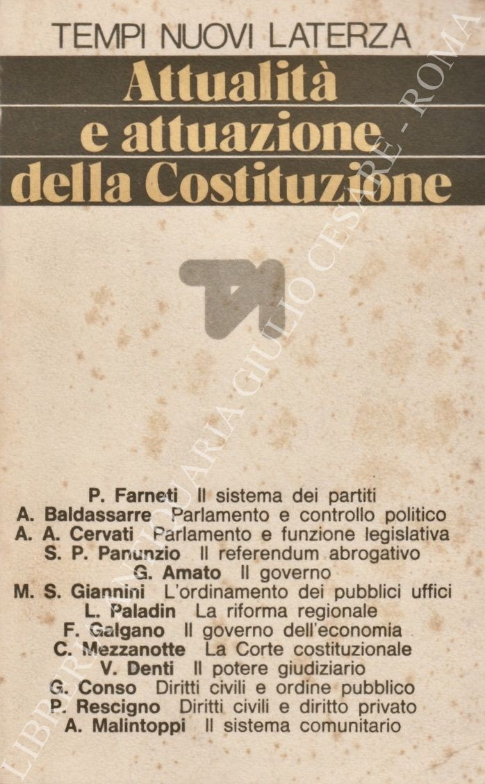 Attualità e attuazione della Costituzione