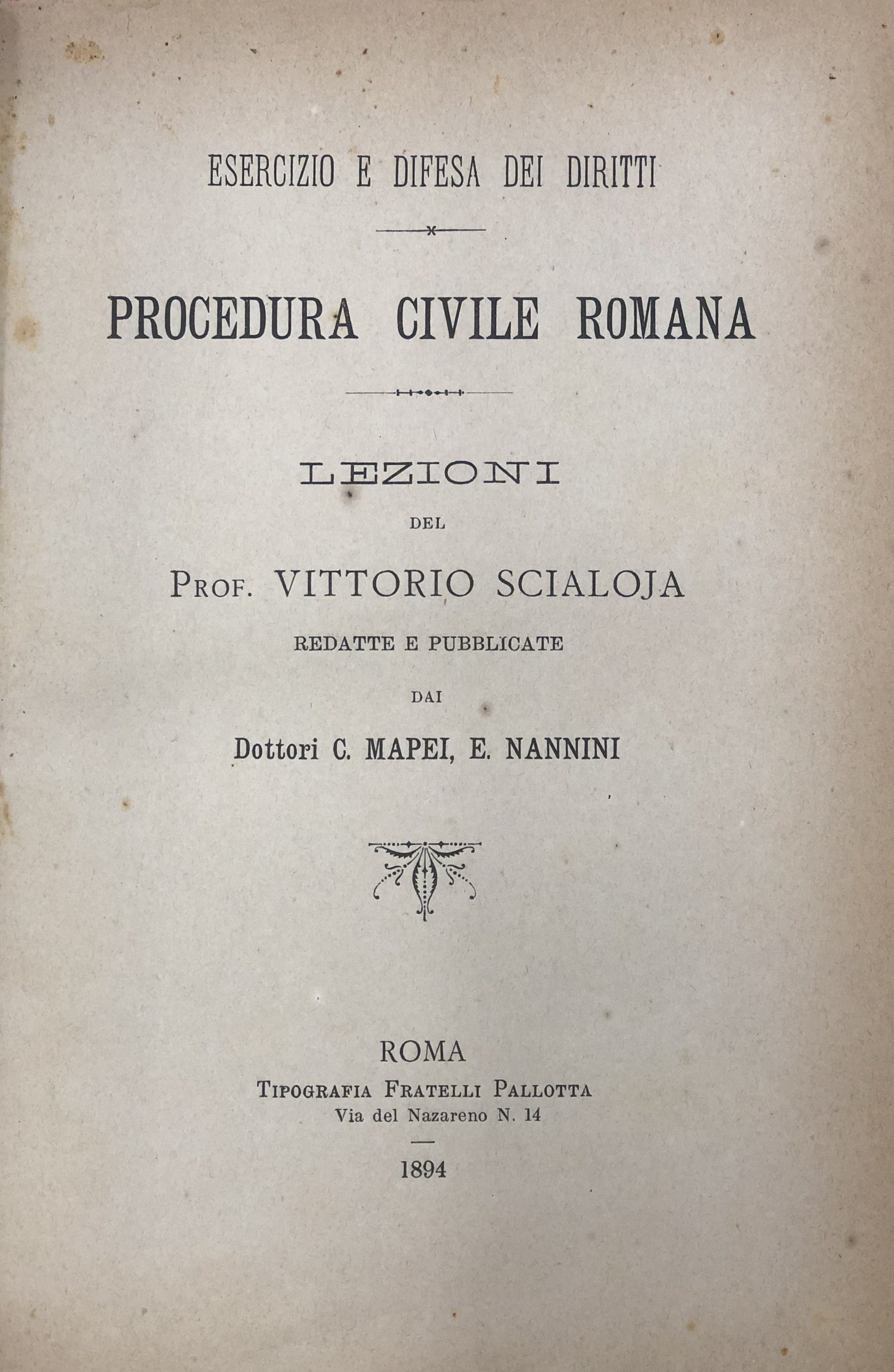 Esercizio e difesa dei diritti