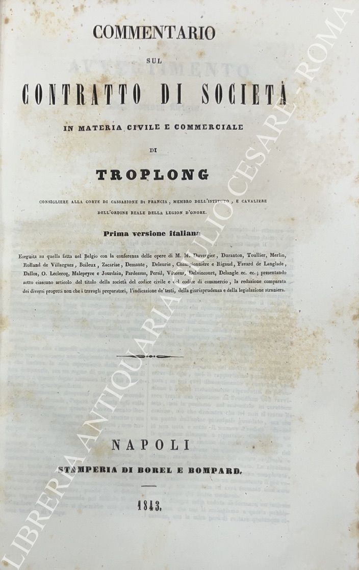 Commentario sul contratto di società