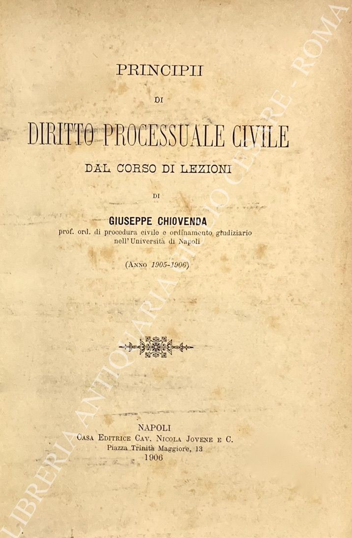 Principii di diritto processuale civile dal corso